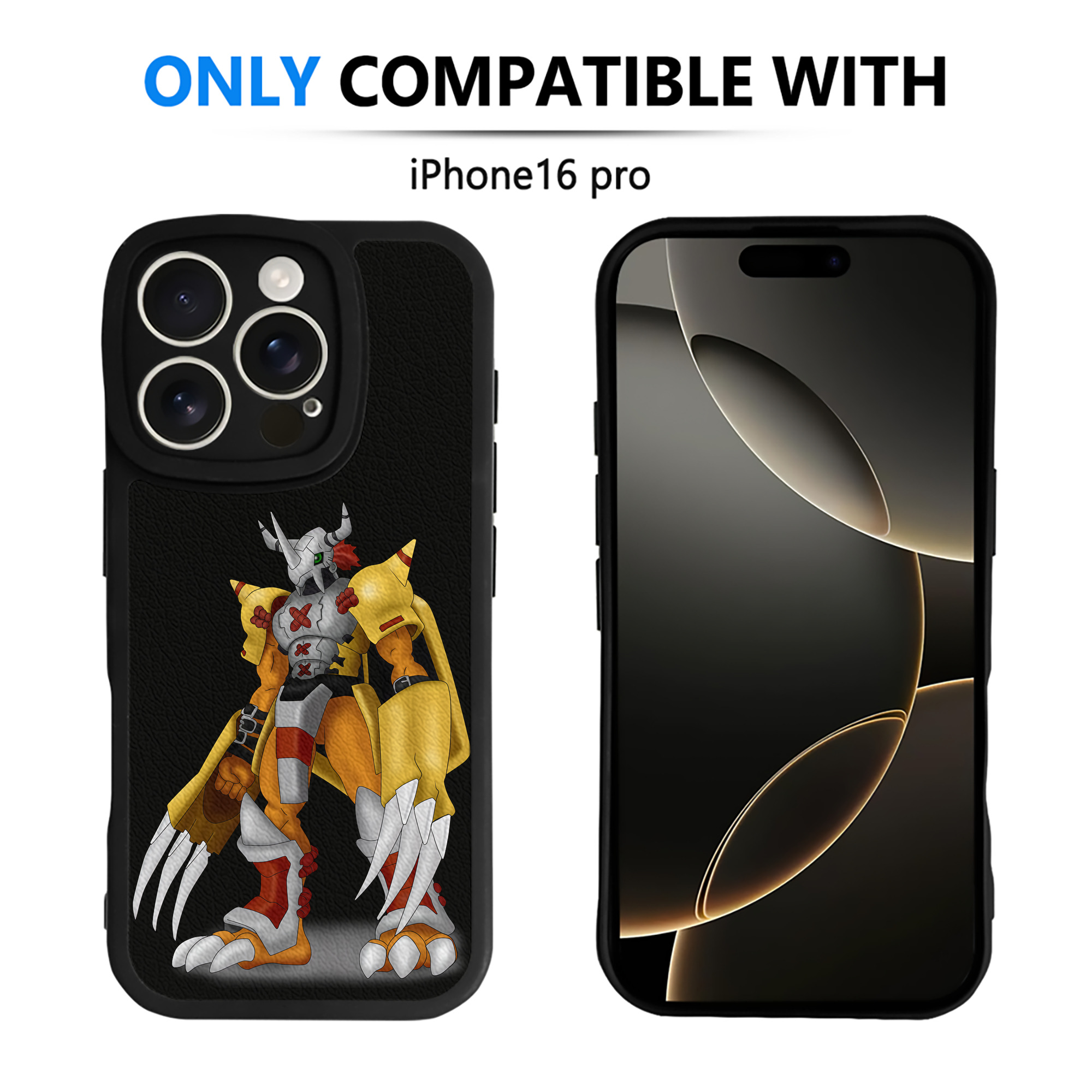 （画像用） Digimon デジタルモンスター/デジモン 【iPhone 16シリーズ対応】シリコンスマホケース（レザー調） 材質：シリコン
